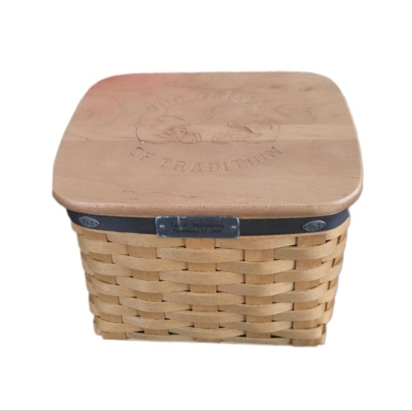 Longaberger 2006 Football Basket w Wood Lid - Picture 2 of 8
